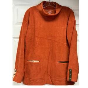 NEW WILD PALMS women's fleece pullover tunic in persimmon